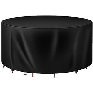 WOLTU Copertura per Mobili da Giardino in Oxford 420D, Telo Copertura da Esterno con Coulisse, Idrorepellente Antivento anti-UV, Copertura per Tavolo e Sedie da Esterno, 130x130x75 cm Nero