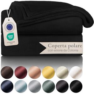 Blumtal Coperta Pile 130x150cm - Coperta Plaid divano super morbida - Coperta Divano certificata OKEO-Tex - plaid singolo pile - in nero