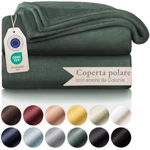 Blumtal Coperta Pile 130x150cm - Coperta Plaid divano super morbida - Coperta Divano certificata OKEO-Tex - plaid singolo pile - in verde