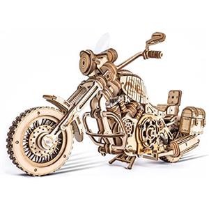 ROBOTIME LK504 Moto Puzzle 3D Modelli In Legno Kit Da Costruire Per Adulti Bici Meccanica Fai-Da-Te Veicolo In Movimento Modello In Scala Costruzione Regalo Di Compleanno