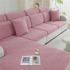 Ystyle Copriseduta Divano Elasticizzato, Copricuscini Divano Universale Lavabile, Soft Copridivano Cuscini Separati Antiscivolo (1 Posto, Rosa)