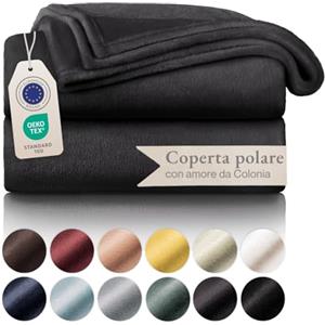 Blumtal Coperta Pile 130x150cm - Coperta Plaid divano super morbida - Coperta Divano certificata OKEO-Tex - plaid singolo pile - in antracite