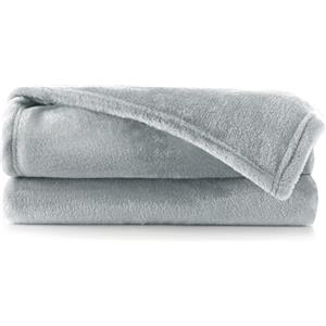 DecoKing Coperta Plaid Pile 200 x 220 cm per Letto Matrimoniale Calda Accogliente e Spessa in Morbido Velluto Per Letto Divano Sedia Tutte le Stagioni Argento Mic