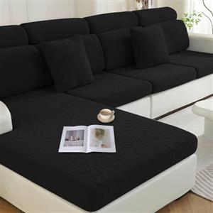 Ystyle Copricuscini Divano Elasticizzato, Copricuscini Per Divani Antigraffio, Copridivano Cuscini Natalizio Separati, Copri Cuscino Divano, Universale Copri Seduta Divano (1 Posto, Nero)