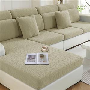 Ystyle Copricuscini Divano Elasticizzato, Copricuscini Per Divani Antigraffio, Copridivano Cuscini Natalizio Separati, Copri Cuscino Divano, Universale Copri Seduta Divano (1 Posto, Cachi)