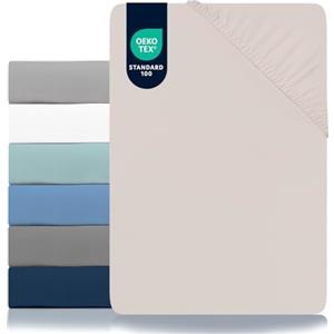 Dreamzie Lenzuolo Con Angoli - 180x200 - Microfibra Oeko Tex certificato - Beige Scrivania - Lenzuolo con Angoli Matrimoniale 180x200