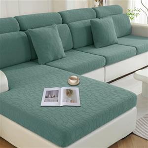 Ystyle Copricuscini Divano Elasticizzato, Copridivano Cuscini Separati, Copriseduta Divano Natalizio, Copri Cuscini Divano Antigraffio, Coprisedile Per Divano (1 Posto*3, Verde)