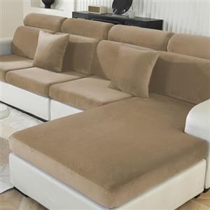 Ystyle Copriseduta Divano Elasticizzato, Universale Copricuscini Divano Velluto Natalizio, Sofa Seat Cover Antiscivolo, Copri Cuscini per Divano, Copridivano Cuscini (1 Posto*2, Cammello)