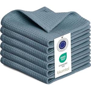 Blumtal strofinacci cucina cotone 30x30cm in set da 10 - stracci cucina 100% cotone - canovacci cucina cotone lavabili a 60°C - asciugamani cucina con design a waffle - strofinacci da cucina - in blu