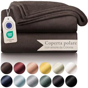Blumtal Coperta Pile 130x150cm - Coperta Plaid divano super morbida - Coperta Divano certificata OKEO-Tex - plaid singolo pile - in marrone
