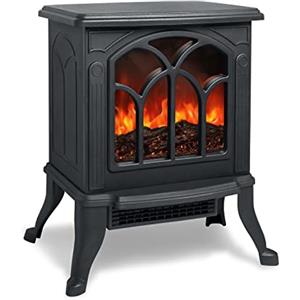 UISEBRT Camino Elettrico con Effetto Fiamma Riscaldamento Elettrico LED Silenzioso Riscaldatore camino 750W/1500W