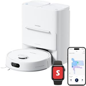 SwitchBot S20 Robot Aspirapolvere Lavapavimenti, Evitamento Degli Ostacoli AI, 10000 Pa, Auto-Svuotamento e Riempimento, Lava e Asciuga Autopulizia Supporto Matter e Apple Home
