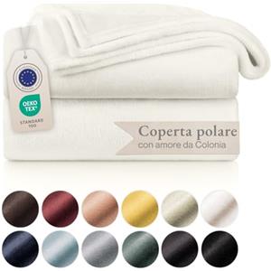 Blumtal Coperta Pile 130x150cm - Coperta Plaid divano super morbida - Coperta Divano certificata OKEO-Tex - plaid singolo pile - plaid bianco