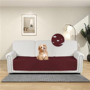 DUJUIKE Copridivano 100% impermeabile per cani, coperta per animali domestici, protezione per mobili per bambini e animali domestici, con fondo antiscivolo, per 3 posti (Rosso, 76 x 180 cm)