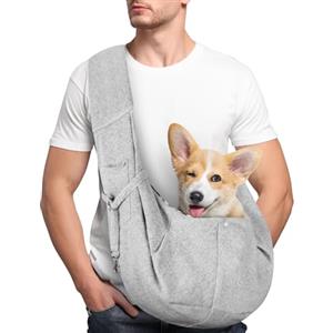 Adiwo Borsa da Viaggio per Cani, Trasportino per cani, Reversibile Borsa a Tracolla Porta Animali Domestici, per Cane/Gatto Fino a 7.5 KG, per Viaggio, Ciclismo, Passeggiata (Grigio)