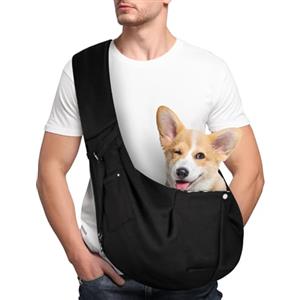 Adiwo Borsa da Viaggio per Cani, Trasportino per cani, Reversibile Borsa a Tracolla Porta Animali Domestici, per Cane/Gatto Fino a 7.5 KG, per Viaggio, Ciclismo, Passeggiata (Nero)