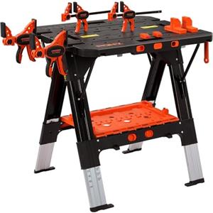 PONY Tavolo da lavoro 2 in 1 con 2 morsetti trigger