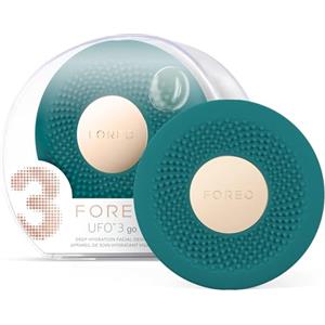 Foreo Ufo 3 Go, Dispositivo da Viaggio per Maschera Viso Antirughe, Idratazione, Terapia a Luce Rossa e LED a Spettro Completo, Termoterapia, Massaggio T-Sonic, Compatto, Evergreen