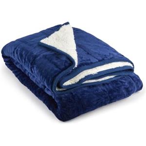 Emma Barclay Coperta ponderata Sherpa in blu navy, 50 x 60 (127 x 152 cm)
