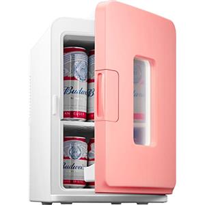 NORTHCLAN Mini Frigo da 15 Litri, Piccolo Frigorifero Portatile con funzione di raffreddamento e riscaldamento, per Casa, Camera da Letto, Ufficio e Viaggio, Modalità Max ed Ec, AC/DC, Rosa