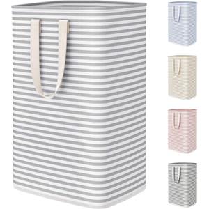 Lifewit Cesto Portabiancheria, Cesta Portabiancheria Pieghevole, Portabiancheria Sporca con Manici Allungati, Laundry Basket per Camera da Letto, Bagno e Lavanderia75L, Grigio
