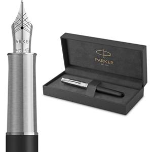 Parker Sonnet Penna Stilografica | Collezione Legacy of Flight | Pennino Medio in Oro 18k | Inchiostro Nero | Finiture Cromate | Confezione Regalo