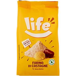 Life | Farina di Castagne, Farina senza Glutine Ricca di Fibre, Vitamine e Minerali, a Ridotta Quantità di Grassi Saturi, Versatile per le tue Ricette, 250g