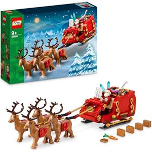 LEGO Slitta di Babbo Natale Giocattolo - Set di Giochi Natalizi per Bambini e Bambine da 9 Anni in su con Minifigure, Renne, Chitarra, Orsacchiotto e Sci, Idea Regalo Decorazione Casa - 40499