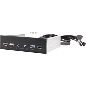 HUTSRAI Pannello Interno della Cassa del Computer Desktop 5.25 Pollici HUB USB 2 Porte USB 3.0 E 2 Porte USB 2.0 con Connettore Audio A 20 Pin HD