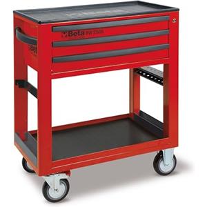 BETA - BW C50S-R Carrello porta attrezzi da lavoro BW C50S con 3 cassetti, portaflaconi laterale integrato, portagiravite laterale - vuoto - Rosso