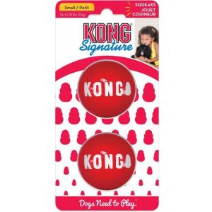KONG Signature Balls - Giocattolo Resistente da Riporto per Cani, Confezione da 2, Grande, Ultra-Durevole con Rimbalzo Elevato