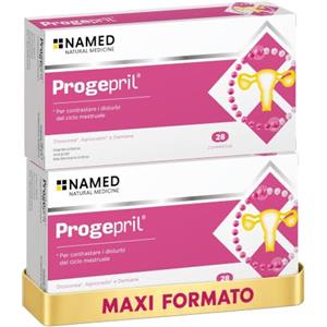 NAMED NATURAL MEDICINE NAMED Progepril Integratore Alimentare Naturale per Benessere Femminile | Supporto per Ciclo Mestruale e Menopausa | Integratori Stanchezza e Vitalità | 2 Confezioni da 28 Compresse