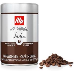 illy Chicchi di caffè, selezione di chicchi di caffè arabica di lusso, India, 250 g