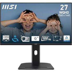 MSI PRO MP275QPG Monitor da 27" WQHD - Pannello IPS 2560×1440, 100 Hz, Eye-Friendly, VESA Mount, Supporto Display Kit, Regolabile 4 Vie, HDMI 2.0b & DisplayPort 1.2a
