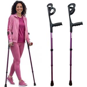 PARAFARMACEUTICI FARVISAN Stampelle Ortopediche Regolabili (2 Unità) Stampelle Canadesi in Alluminio Anodizzato Leggere Antiscivolo Altezza 74-97cm Portata 100kg Farvisan (Fuxia)