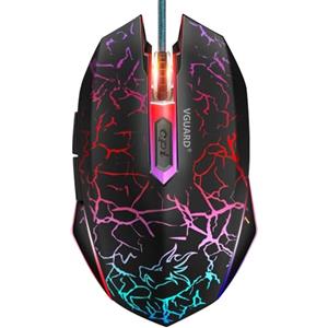 VGUARD Mouse da Gaming, Mouse con Filo USB, Mouse Ottico per PC Portatile Ergonomico, 6 Pulsanti Programmabili, 4 Regolabile DPI(800/1200/1600/2400), 7 Colori LED - Nero (Versione Aggiornata)
