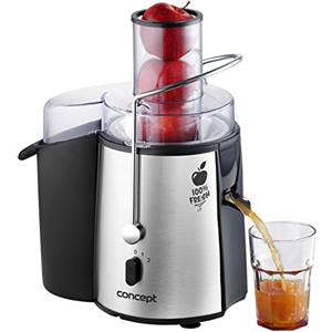 Concept Elettrodomestici LO7026 Centrifuga Fresh con Imboccatura, 1000 W, 1 Liter, Stainless Steel, 2 velocità, Argento