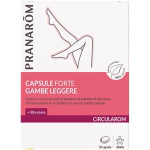 Pranarom Circularom - Integratore per Gambe Leggere con Oli Essenziali e Vite Rossa, 30 Capsule