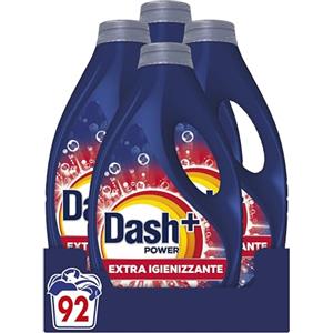 Dash Power + Extra Igienizzante, Detersivo Liquido Lavatrice, 4x23 Lavaggi, Pulizia Profonda Contro Sporco E Batteri, Pulizia Impeccabile