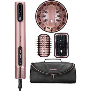 BaByliss Air Wand, Asciugacapelli, Piastra lisciante e styler, 4 in 1, con diffusore e gift bag, da capelli bagnati ad asciutti, funzione ionica, nessun danno da calore, rosa, AS6556E