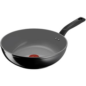 Lagostina Goccia Wok 28 cm, Rivestimento in Ceramica Antiaderente, Scorrevolezza Ottimale, Pulizia Facile, Thermo-Signal, Sicura, Compatibile con Induzione