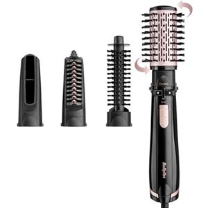 BaByliss Spazzola rotante ad aria calda, 4 accessori intercambiabili per asciugare, modellare, lisciare e volumizzare, 2 temperature più aria fredda, 2 direzioni di rotazione, 1000 W AS200E