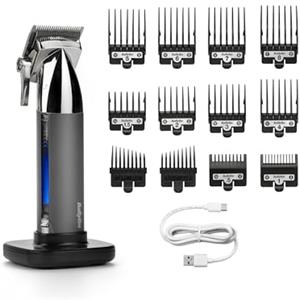 BaByliss Tagliacapelli Super-X Metal Collection, lame in acciaio giapponese, 10 guide di taglio, 2 guide di taglio per orecchie, batteria al litio, display digitale, Nero, E996E