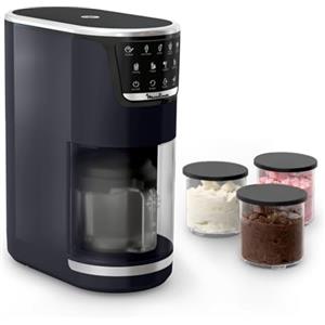Moulinex Dolci, Gelatiera con 10 Programmi per Gelato, Sorbetto, Yogurt, Cocktail e Tanto Altro, Capacità Fino a 1,4L, con Tecnologia 1-Step Perfector, Pulizia Automatica, Colore Black Knight, MJ6038
