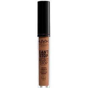 NYX Professional Makeup Correttore Can't Stop Won't Stop, Correttore Viso Liquido, Adatto a Tutti gli Incarnati, Warm Caramel, Confezione da 1