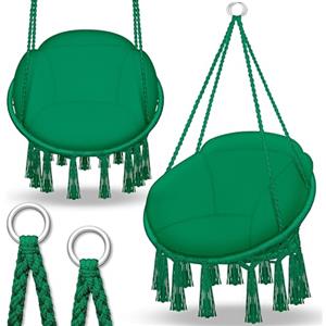 tillvex Poltrona Sospesa con grande cuscino 200kg da Appendere | Amaca Sospesa Interno & Esterno | Sedia Appesa Resistente alle Intemperie | Poltrona Oscillante con Cuscino