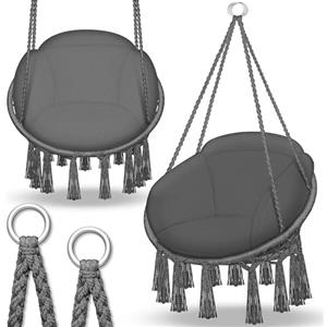 tillvex Poltrona Sospesa con grande cuscino 200kg da Appendere | Amaca Sospesa Interno & Esterno | Sedia Appesa Resistente alle Intemperie | Poltrona Oscillante con Cuscino