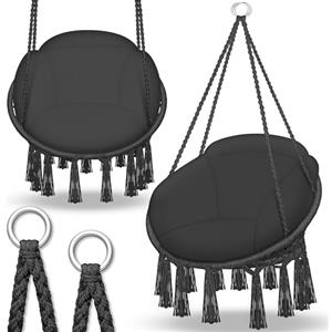 tillvex Poltrona Sospesa con grande cuscino 200kg da Appendere | Amaca Sospesa Interno & Esterno | Sedia Appesa Resistente alle Intemperie | Poltrona Oscillante con Cuscino