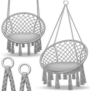 tillvex Poltrona Sospesa 200kg da Appendere | Amaca Sospesa Interno & Esterno | Sedia Appesa Resistente alle Intemperie | Poltrona Oscillante con Cuscino