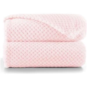 DecoKing Coperta Plaid Pile 70x150 cm per Letto Singolo Calda Accogliente e Spessa in Morbido Velluto Stile Scandinavo Per Letto Divano Sedia Tutte le Stagioni Rosa Polvere Henry